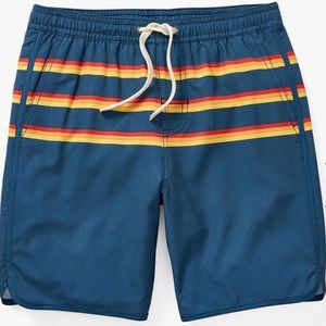 Fair Harbor Anchor Shorts. 3 stripe Rainbow. Large